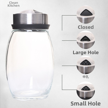Sklenená dvojvrstvová fľaša na korenie s otočným uzáverom, 150 ml