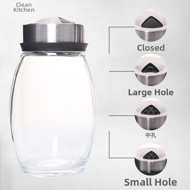 Sklenená dvojvrstvová fľaša na korenie s otočným uzáverom, 150 ml