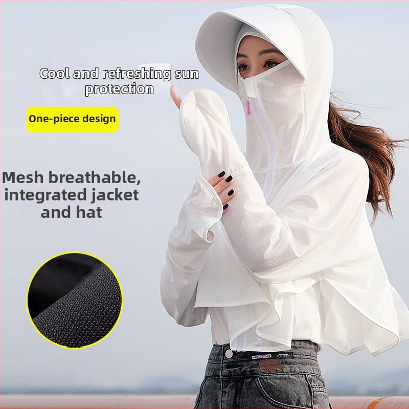 Dámska bunda UPF50+ proti UV, letná ľahká, priedušná, ice silk materiál, voľný strih