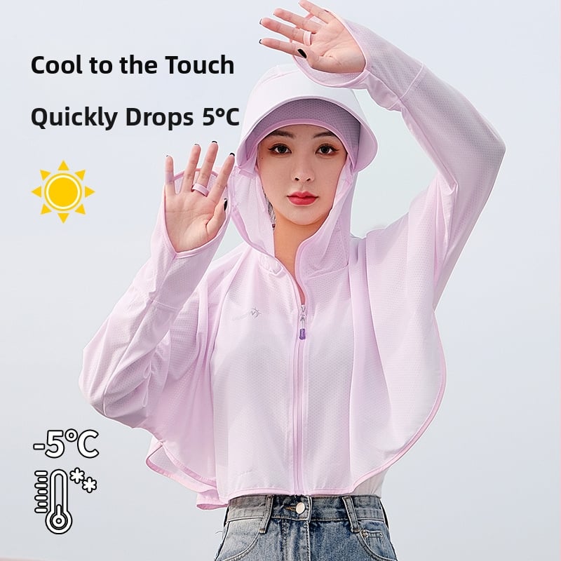Dámska bunda UPF50+ proti UV, letná ľahká, priedušná, ice silk materiál, voľný strih