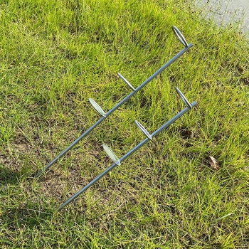 Metalni držač za morski štap s dvostrukim prstenom, za ugradnju u tlo