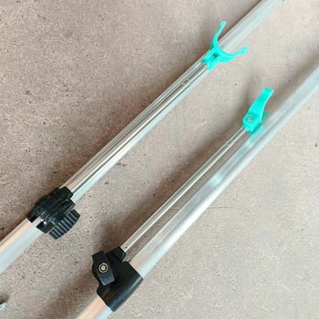 Ojačani držač štapova od bijelog aluminijskog legura, 2,1 m, trokutasti držač za štap s čepom za tlo
