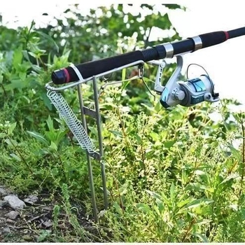 Automatski držač štapa za morski ribolov, univerzalan, s dvostrukom oprugom za ugradnju u tlo
