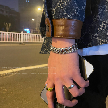 Βραχιόλι Cuban link για ζευγάρια, unisex, χιπ-χοπ μινιμαλιστικά κοσμήματα