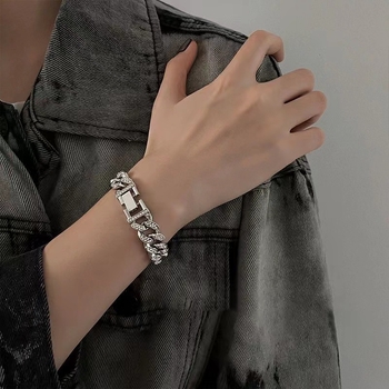 Βραχιόλι Cuban link για ζευγάρια, unisex, χιπ-χοπ μινιμαλιστικά κοσμήματα
