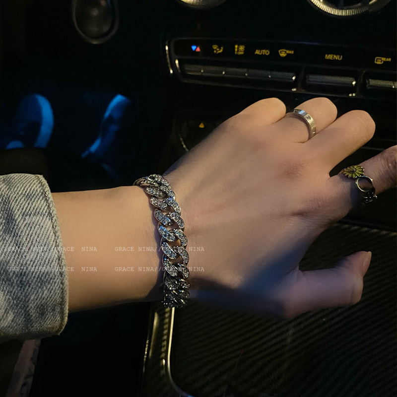 Βραχιόλι Cuban link για ζευγάρια, unisex, χιπ-χοπ μινιμαλιστικά κοσμήματα