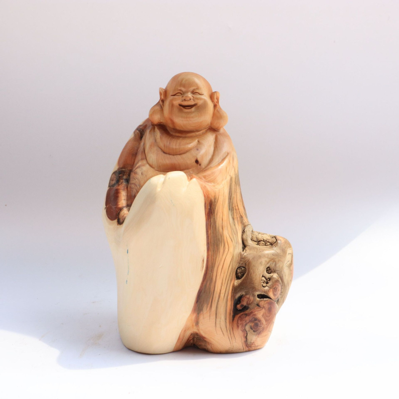 Ručne vyrezávaná Buddha socha zo dreva Taihang Yabei s koreňovou rytinou, domáce a kancelárske dekorácie