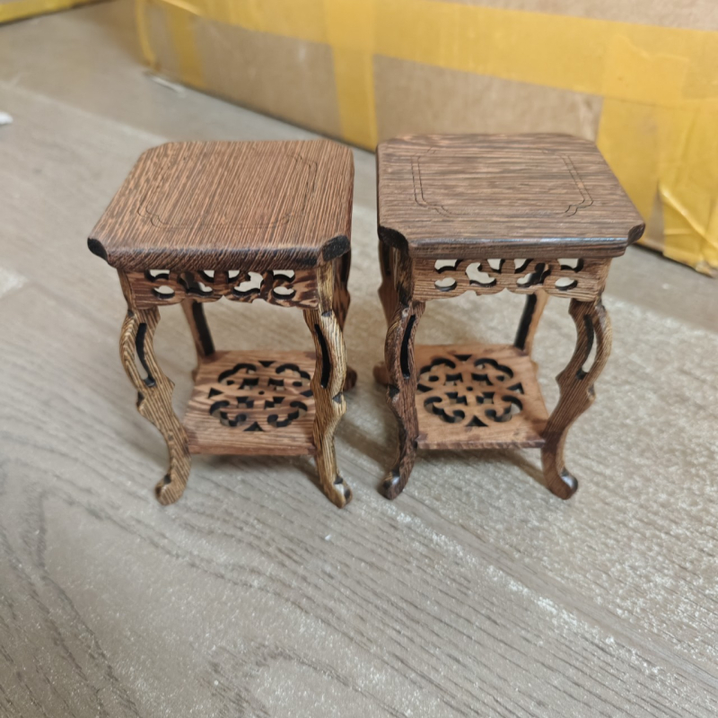 Stojan na bonsaje zo Rosewood a Padauk, kompaktná dekoratívna polica na čajník a šálky z purpurovej hliny, základňa na exponáty