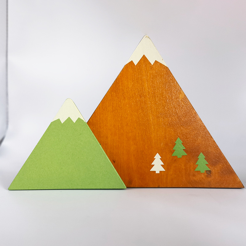 Drevený stolný ozdobný prvok, rekvizita na fotografovanie Zakka Mount Fuji, letná téma mexickej pláže