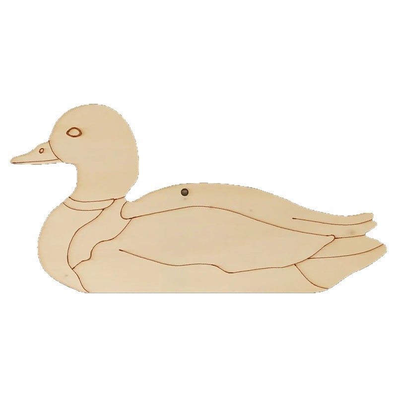 Nedokončená drevená doska v tvare kačky pre rodičovsko-detskú DIY tvorbu, kreatívny darček, domáci dekor v štýle INS
