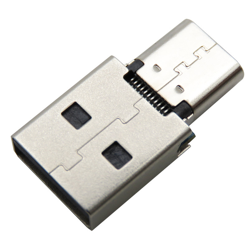 USB-A samec na USB-C samicu, integrovaný 2-v-1 konektor na nabíjanie a prenos dát