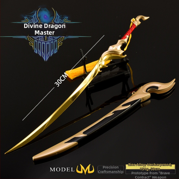 Model zbrane zo hry League of Legends: Yasuo Dragon Lord, 30 cm, plne kovový s pošvou — ručne vyrobená dekoratívna figúrka