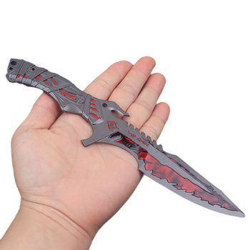 Model zbrane zo zliatiny Executioner, 22 cm, bojový nôž s lávovým vzorom, dekoratívny kus