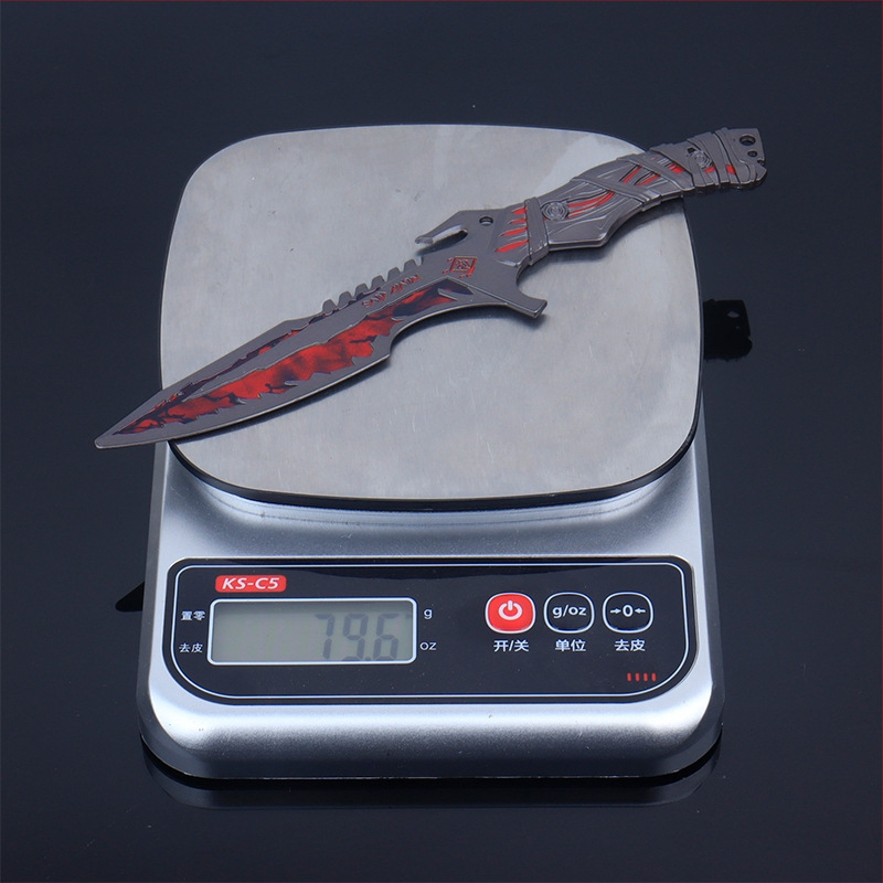 Model zbrane zo zliatiny Executioner, 22 cm, bojový nôž s lávovým vzorom, dekoratívny kus