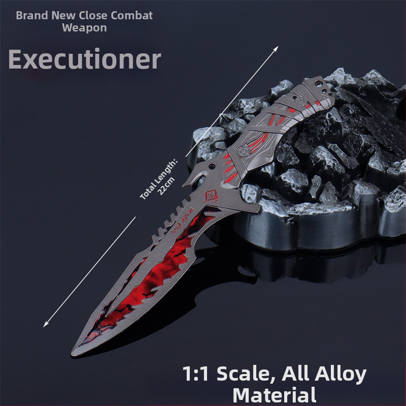 Model zbrane zo zliatiny Executioner, 22 cm, bojový nôž s lávovým vzorom, dekoratívny kus