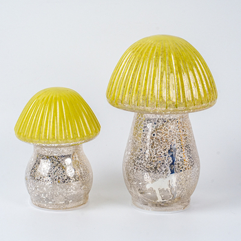 Sklenená lampa tvaru huby pre spálňu, dekoratívne nočné svetlo, darček pre chlapcov aj dievčatá