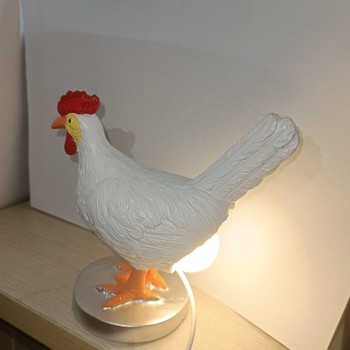 USB nočná lampa v tvare vajíčka s motívom kurčaťa, ozdoba z živice do spálne
