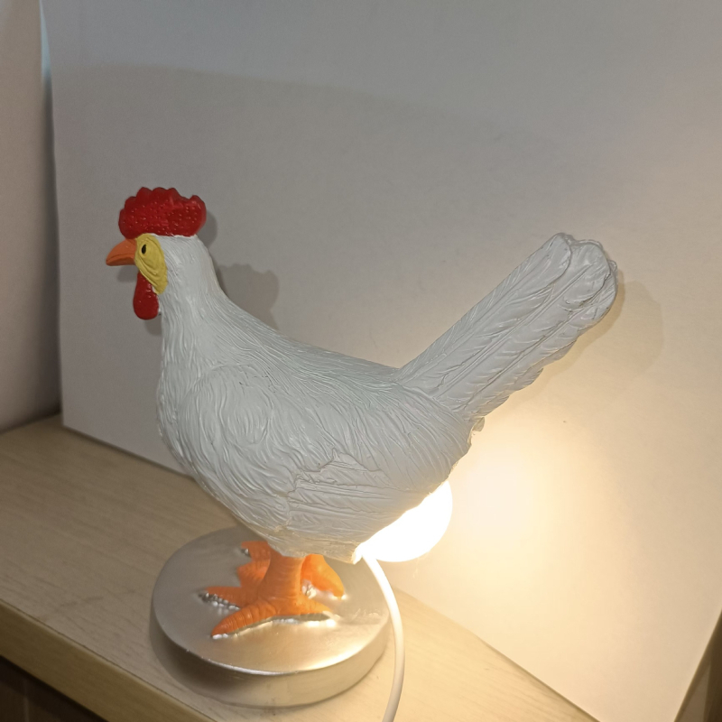 USB nočná lampa v tvare vajíčka s motívom kurčaťa, ozdoba z živice do spálne