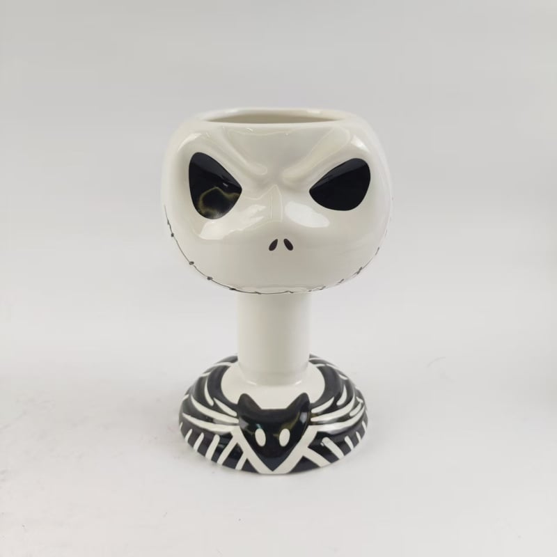 Keramické Halloween hrnčeky v tvare ducha, 3D, ručne maľované na bielej hline, dekorácia na sviatok