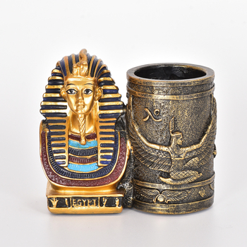 Držiak na pero s motívom egyptského faraóna, moderný stolný doplnok a darček pre učiteľa