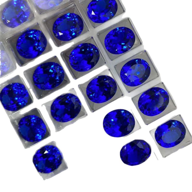 Kobaltno plavi spinel, kultivirani sintetski spinel, ovalni jajoliki slobodni kamen za prsten, visoko precizno rezanje, 5A