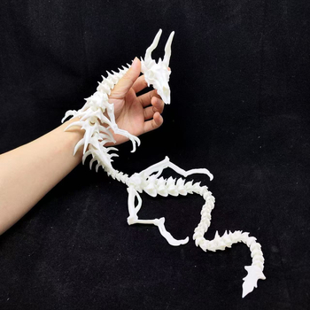 3D tlačený artikulovaný drakový skeletový prívesok s pohyblivými kĺbmi — nový model, darček k narodeninám