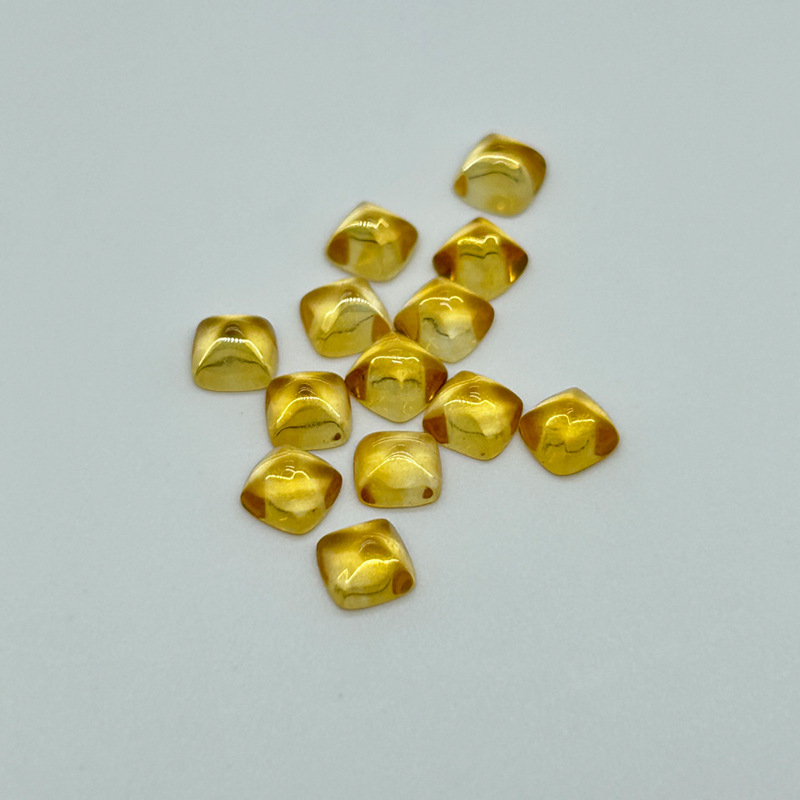 Braziliai citrin, cukortorony alakú, 6×6 mm, gyűrűhöz és medálhoz, természetes kő, félkész