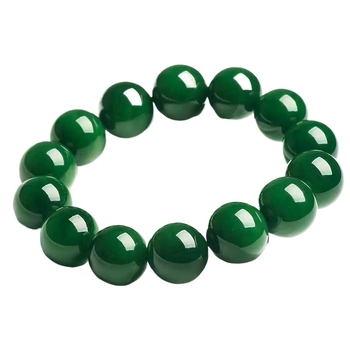 Πράσινο βραχιόλι για άνδρες από Hetian Jade, απλό χειροποίητο με χάντρες