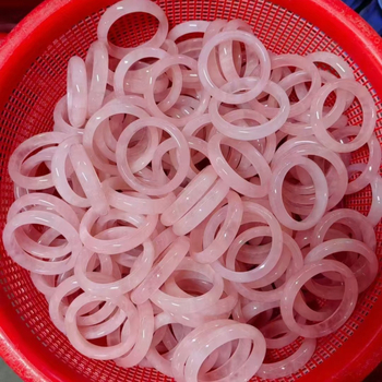Rózsaszín kristály karkötő rózsakvaráttal és jade por gyöngyökkel, hibiszkusz kő