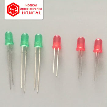 F5MM LED s guľatou hlavou, červená farba, krátky vývod, vysoká svietivosť, indikátor
