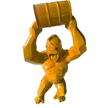 Socha Gorily King Kong, ktorá zdvíha vedro, z živice a sklenených vlákien, dekor pre bar a nočný klub.