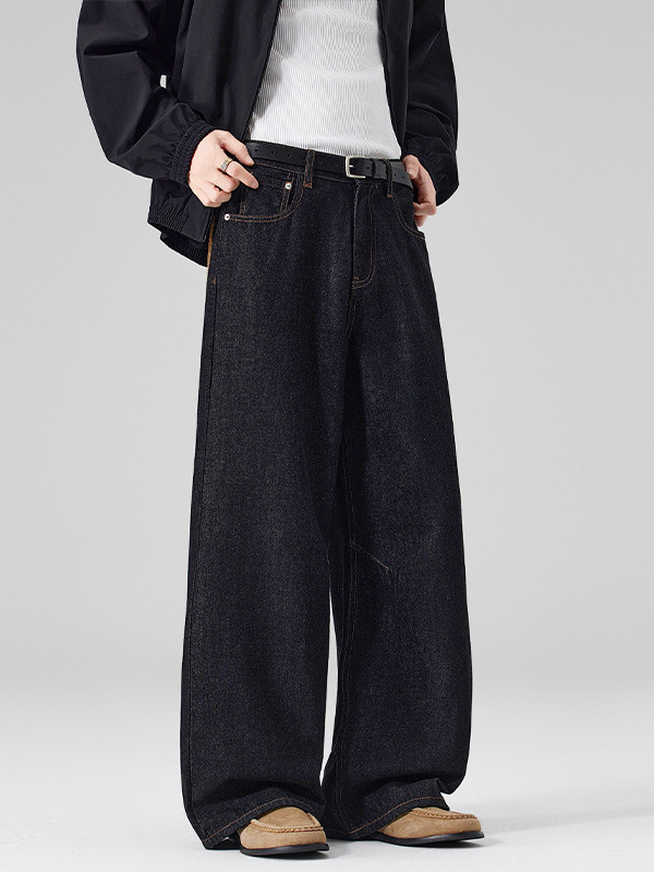 Lkmt Traperice od denima - američkog stila Cleanfit, A-type raw denim, unisex, baggy kroj, ravne nogavice