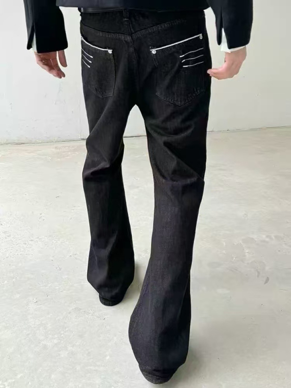 Blaexit Muške traperice od sirovog denima, četiri vlakna, uski kroj, straight slim, Cleanfit