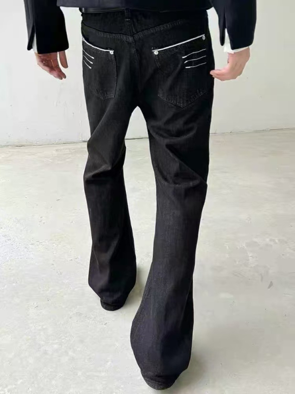 Blaexit Muške traperice od sirovog denima, četiri vlakna, uski kroj, straight slim, Cleanfit