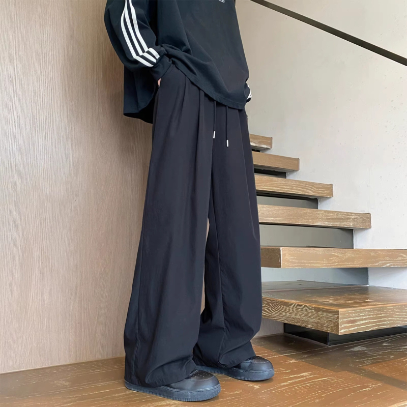 Pantaloni cargo masculini, largi, vară, uscare rapidă, denim casual sport, croială dreaptă, mărime plus