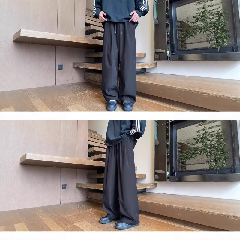 Pantaloni cargo masculini, largi, vară, uscare rapidă, denim casual sport, croială dreaptă, mărime plus