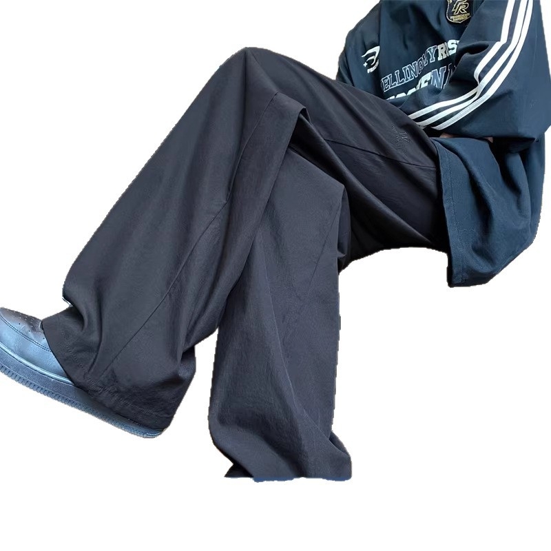 Pantaloni cargo masculini, largi, vară, uscare rapidă, denim casual sport, croială dreaptă, mărime plus