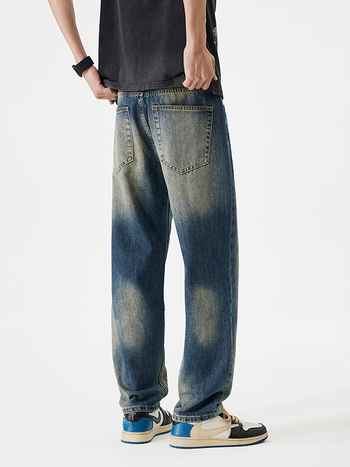 Maple House férfi denim nadrág - keskeny szabású, magas street-stílus, 2026 tavasz