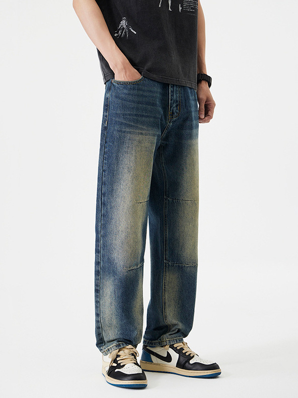 Maple House férfi denim nadrág - keskeny szabású, magas street-stílus, 2026 tavasz