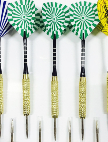 Darts set, 18 g aluminijska legura, aluminijski šaft, metalne letke, 15 komada
