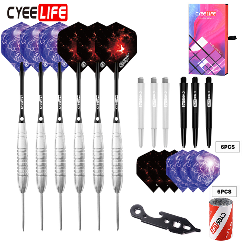 CyeeLife 20 g niklirani tvrdi set darts, 6 komada, aluminijski šaftovi i vrhovi za dartove