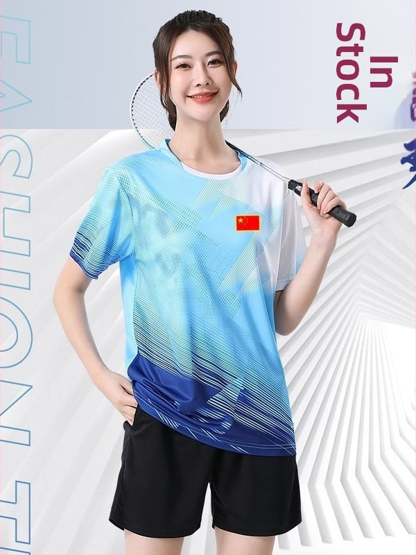 Letný unisex rýchloschnúci športový set: krátke tričko a šortky pre basketbal a badminton