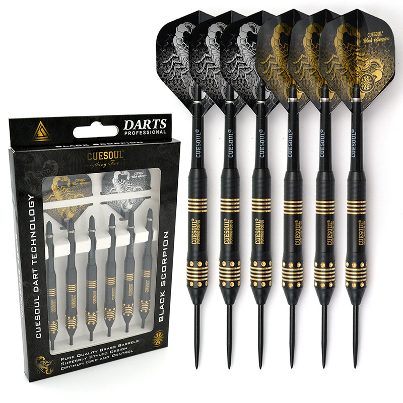 CUESOUL/Q Crna serija Škorpiona, set od 6 tvrdih darts-a za početnike