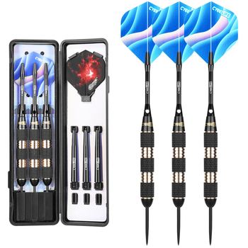 CyeeLife 30 g čiste bakrene šipke za darts, 3 komada, čvrsti konopni cilj, prijenosna kutija