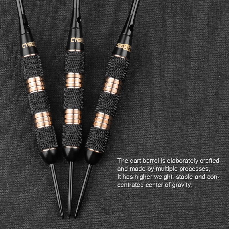 CyeeLife 30 g čiste bakrene šipke za darts, 3 komada, čvrsti konopni cilj, prijenosna kutija