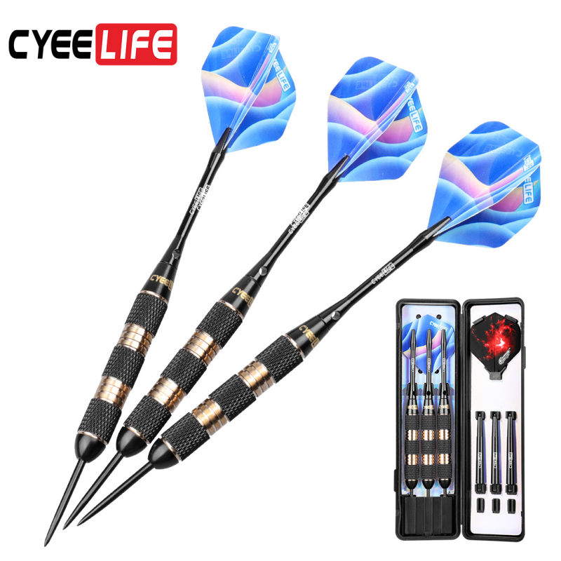 CyeeLife 30 g čiste bakrene šipke za darts, 3 komada, čvrsti konopni cilj, prijenosna kutija