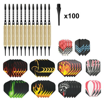 GOODARTS Skup 12 darts s mekanim vrhovima, 100 mekanih vrhova i 42 krila za darts