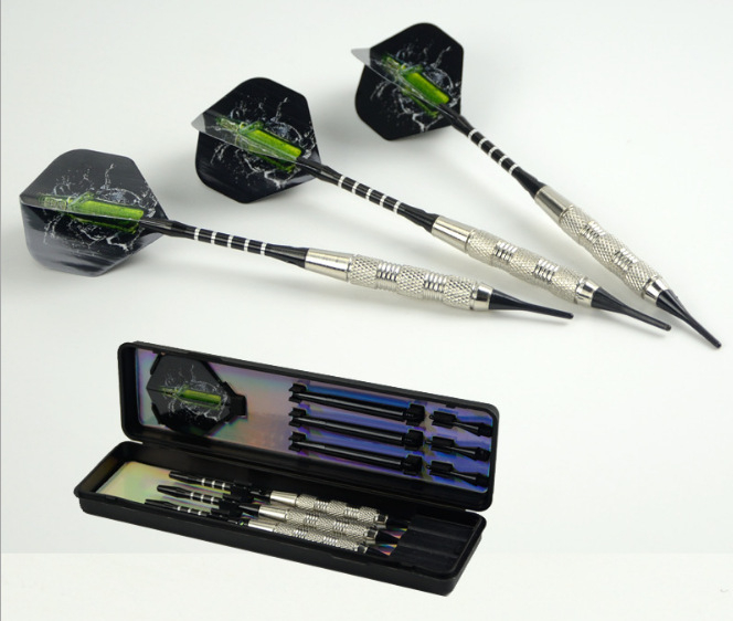 Set od 3 komada mekanih darts s plastičnom glavom od 18 g, elektronički darts i kutija za pohranu