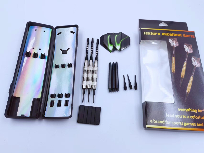 Set od 3 komada mekanih darts s plastičnom glavom od 18 g, elektronički darts i kutija za pohranu
