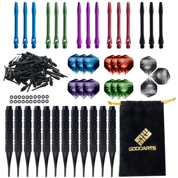 GOODARTS Knight Dart set, 12 darts s mekanim vrhom i 100 zamjenskih vrhova
